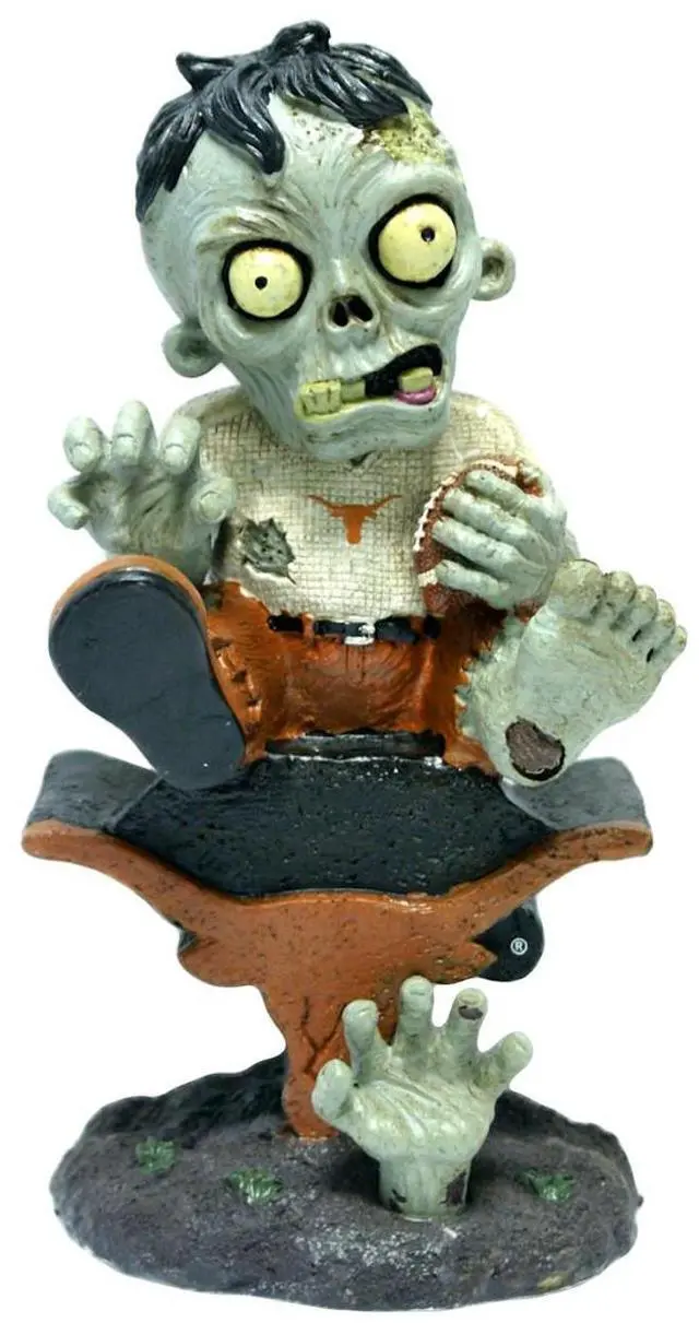 Alt view image 3 of 3 - Texas Longhorns Zombie Figurine On Logo with Football