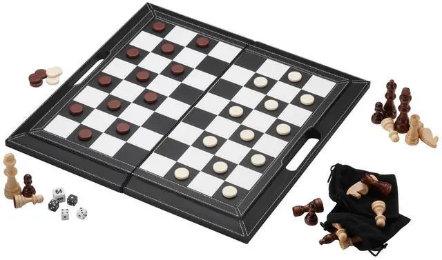 Main image of Mainstreet Classics 3-In-1 Leatherette Game Set