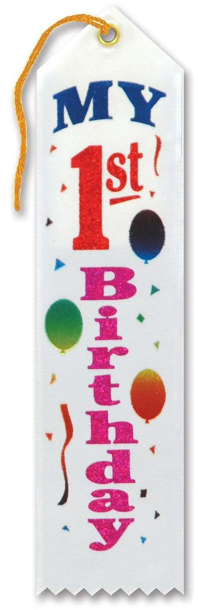 Alt view image 3 of 3 - Beistle My 1st Birthday Award Ribbon