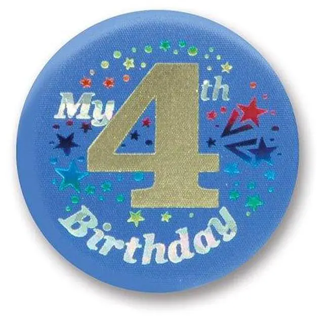 Alt view image 2 of 2 - My 4th Birthday Satin Button