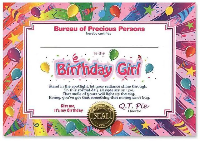 Main image of Birthday Girl Certificate