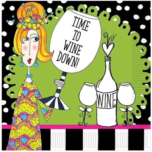 Main image of Dolly Mama'S Wine Celebration Lunch Napkins - Elegant And Vibrant (Pack Of 12)