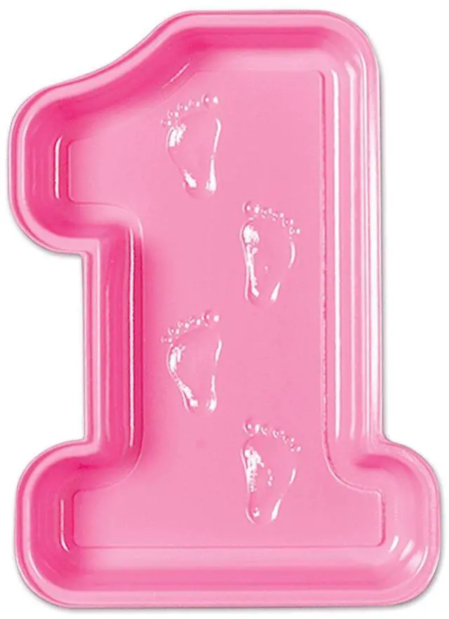 Alt view image 2 of 2 - Pink Plastic Babys 1st Birthday Tray Party Add On