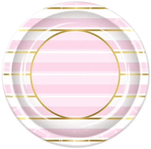 Main image of Elegant Striped Plates - Pack Of 12 For Parties, Picnics, And Everyday Use