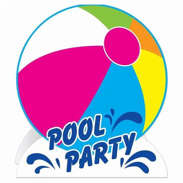 Main image of "Vibrant 3-D Pool Party Centerpieces - Set Of 12"