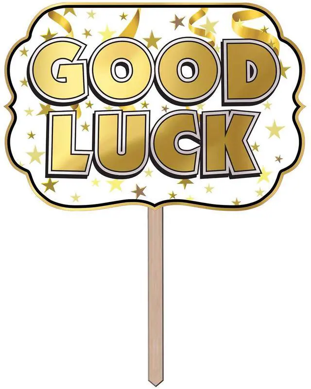 Main image of 6-Pack Foil Good Luck Yard Signs: Elegant, Durable, Weather-Resistant