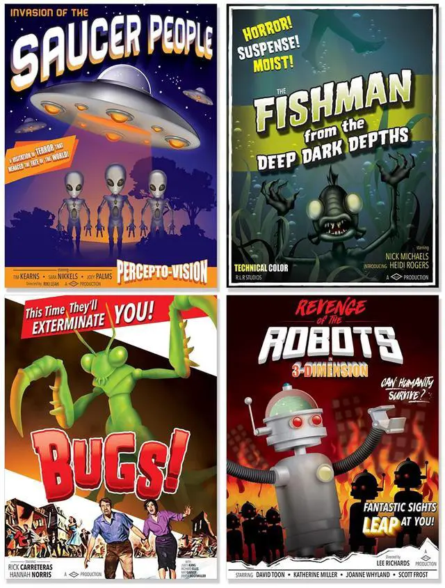 Main image of 50'S B-Movie Drive-In Poster Cutouts