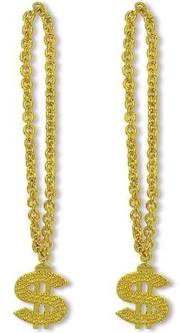 Main image of "Gold Chain Beads With $ Medallion - Elegant And Stylish (Pack Of 12)"