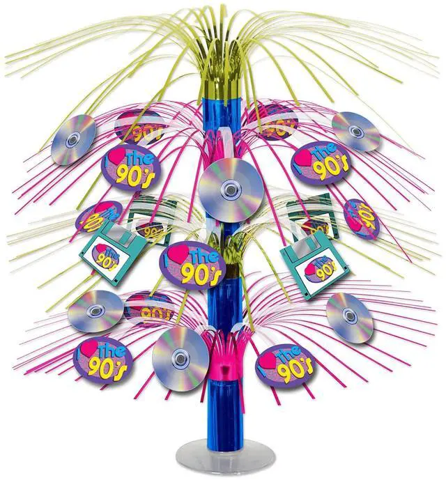Main image of 90'S Nostalgia Cascade Centerpiece (Pack Of 6) - Vibrant Retro Design