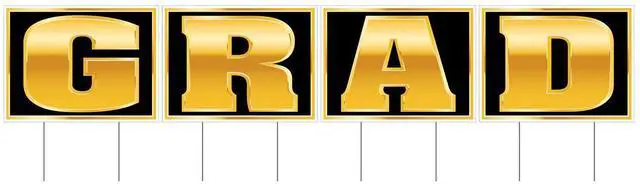 Main image of "6-Pack Durable Plastic Grad Yard Signs - Celebrate Graduation In Style!"