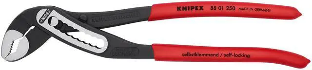 Alt view image 2 of 4 - KNIPEX 88 01 250 SBA 10 in V-Jaw Water Pump Plier Serrated, Plastic Grip