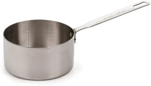 Alt view image 3 of 3 - Rsvp International Endurance Stainless Steel Measuring Pan Scoop, 3 Cups | Dry Or Liquid | Baking Or Cooking | Ideal For Melting Butter, Chocolate, Heating Soup | Dishwasher Safe