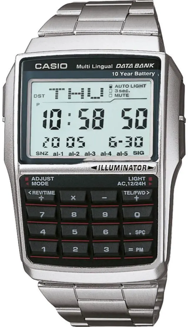 Alt view image 7 of 7 - Casio Youth Digital Data Bank 5 Alarm Multi-lingual Dbc-32d-1adf Dbc-32d-1 Men's Watch