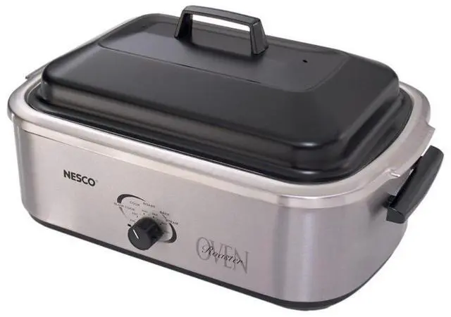 Alt view image 12 of 12 - Nesco 18-quart Porcelain Cookwell Roaster Oven