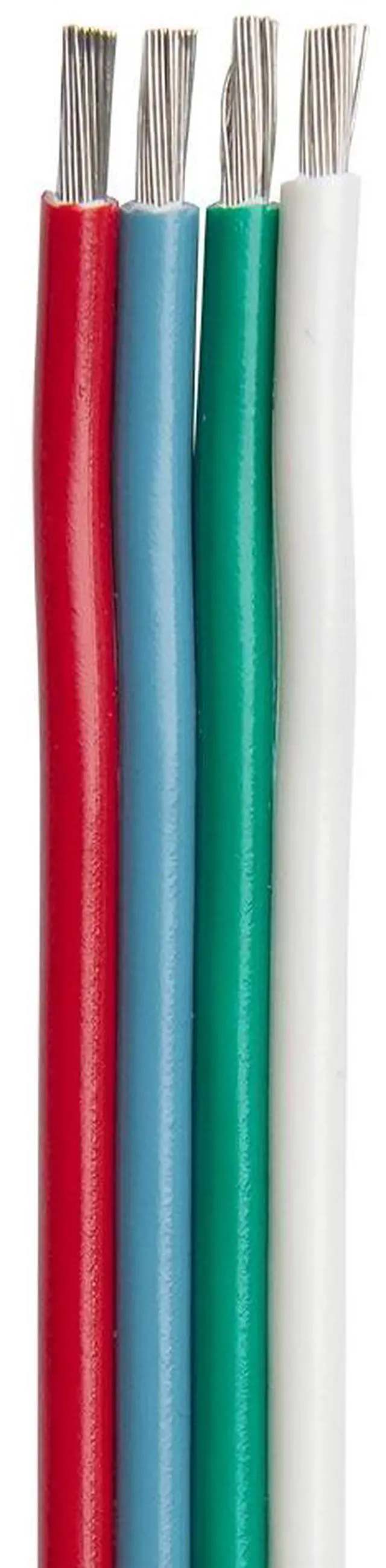 Alt view image 11 of 11 - Ancor Flat Ribbon Bonded RGB Cable 18/4 AWG - Red, Light Blue, Green & White - 100'