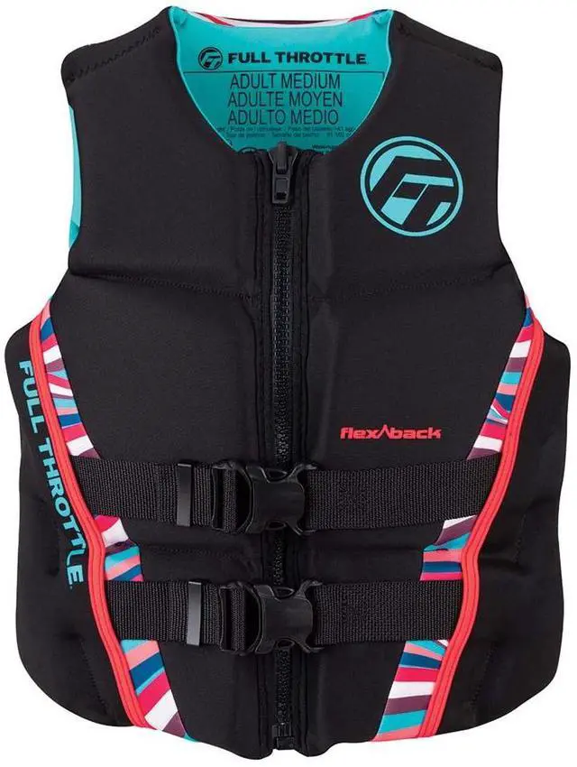 Alt view image 3 of 3 - Full Throttle 142500-105-830-22 Women's Rapid-Dry Flex-Back Life Jacket - Medium, Pink
