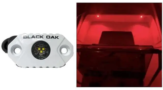 Alt view image 4 of 4 - Black Oak LED Rock Accent Light - Red - White Housing Rock Accent Light - Red - White Housing
