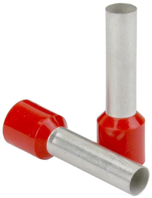 Main image of Pacer Red 16 AWG Wire Ferrule - 8mm Length - 25 Pack