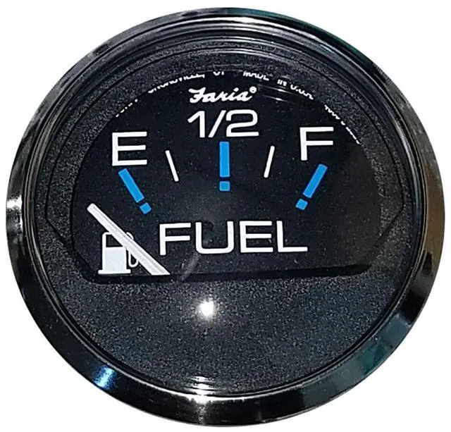 Alt view image 7 of 7 - Faria Chesapeake Black SS 2" Fuel Level Gauge (E-1/2-F) [13701]