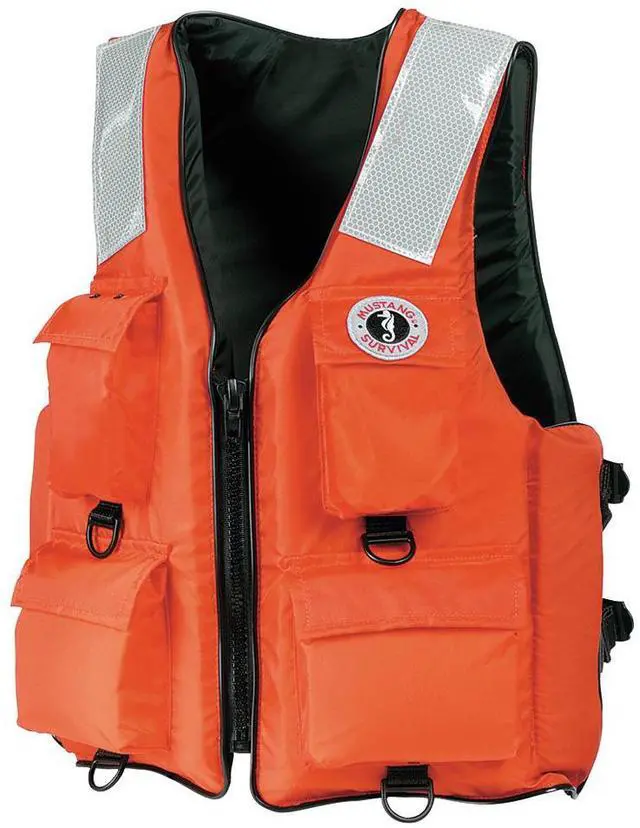 Main image of Mustang 4-Pocket Flotation Vest - Orange - Large