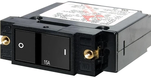 Alt view image 4 of 4 - Blue Sea Single Pole Small Case 2" Flat Rocker Circuit Breaker (15 Amp)