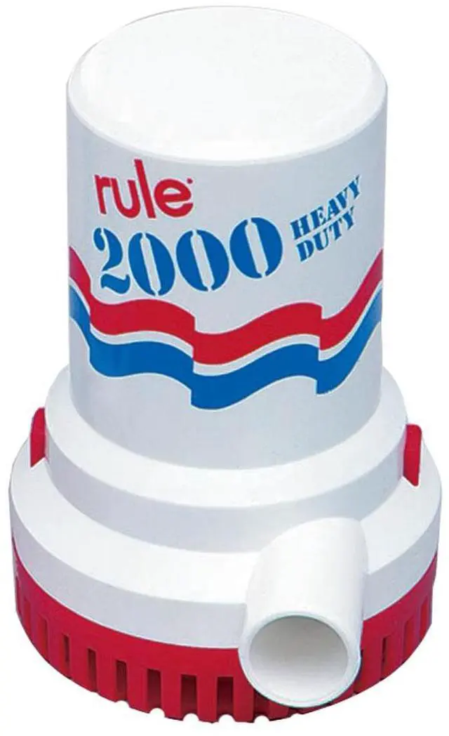 Alt view image 9 of 9 - RULE 2000 GPH NON AUTOMATIC BILGE PUMP 12V
