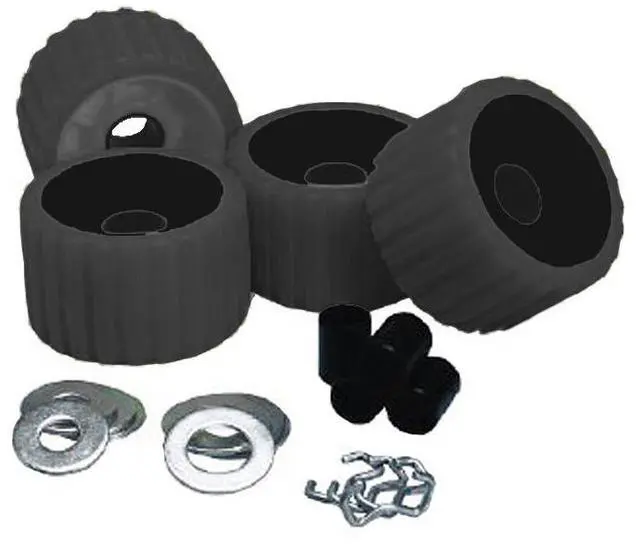 Alt view image 4 of 4 - C.E. Smith Ribbed Roller Replacement Kit - 4 Pack - Black [29210]