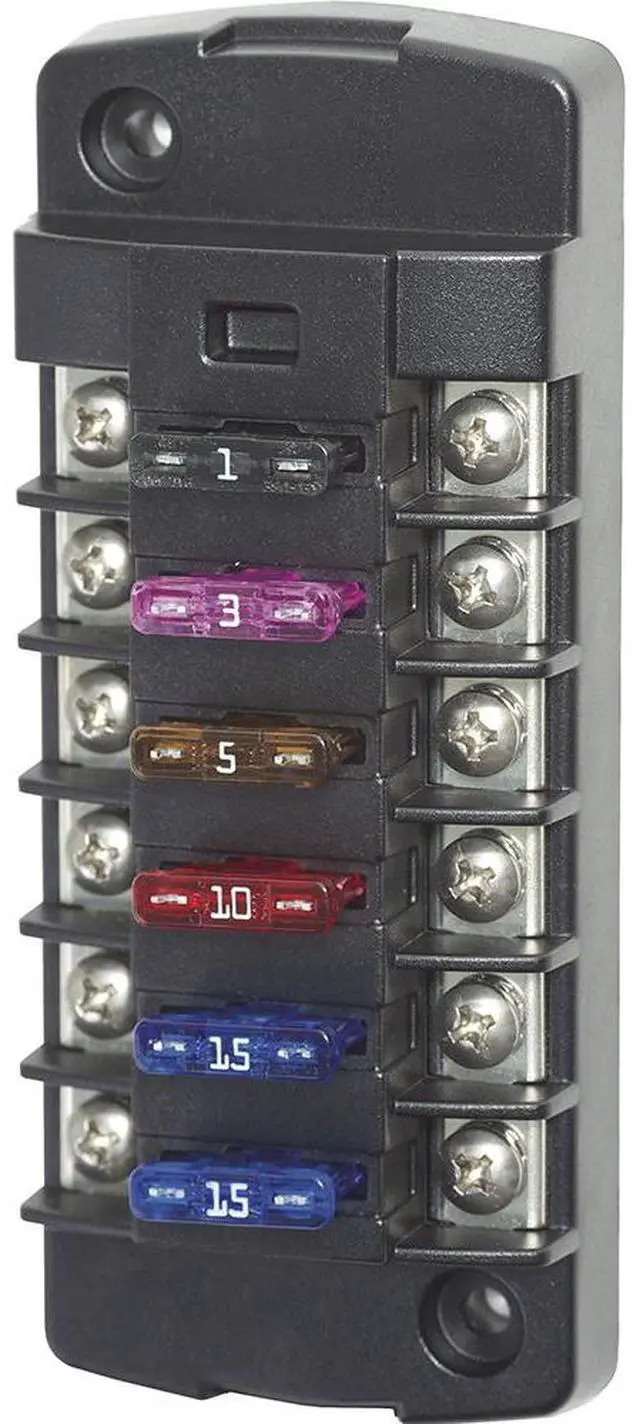 Alt view image 7 of 7 - Blue Sea 5037 ST Blade Fuse Block w/o Cover - 6 Circuit Independent w/o Negative Bus