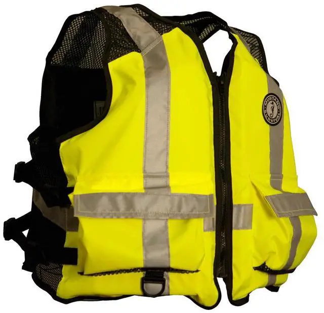 Main image of Mustang High Visibility Industrial Mesh Vest - Fluorescent Yellow/Green/Black - XL/Large