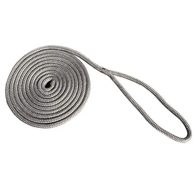 Alt view image 4 of 4 - New England Rope 1/2" x 25' Nylon Double Braid Dock Line - Grey