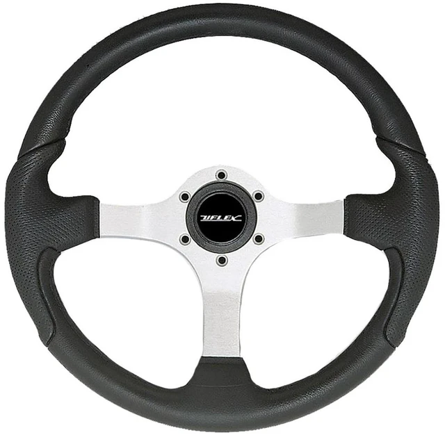 Main image of Uflex Nisida Steering Wheel 13.8" - Black Polyurethane Grip W/Black Aluminum Spokes