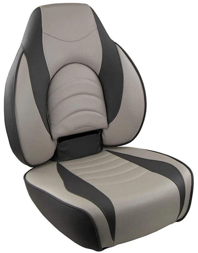 Alt view image 5 of 10 - Springfield Marine 1780238 Deluxe Fish Pro High Back Seat - Charcoal/Grey