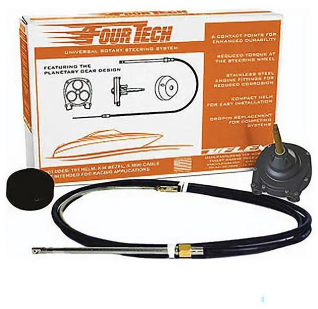 Alt view image 2 of 2 - Uflex Fourtech 16&#39, Black Mach Rotary Steering System W/Helm, Bezel &Amp, Cable