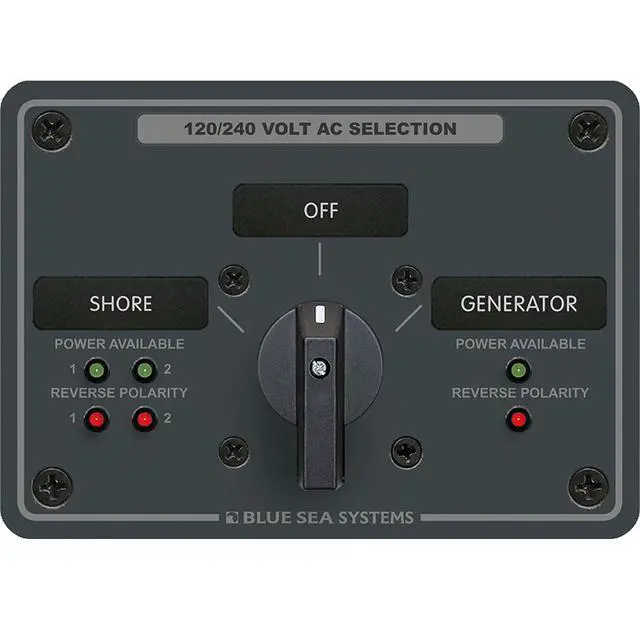 Alt view image 3 of 4 - Blue Sea 8386 AC Rotary Switch Panel 30 Ampere 2 Positon + OFF, 4 Pole [8386]