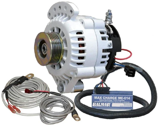 Alt view image 5 of 5 - Balmar 621 Series 120A Kit w/MC-614 Regulator, T-Sensor, K6 Pulley, Single Foot & Mounting Hardware