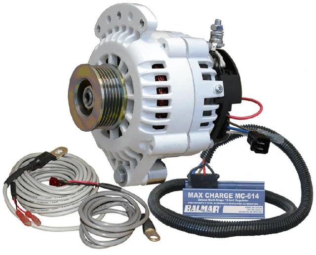 Alt view image 4 of 5 - Balmar 621 Series 120A Kit w/MC-614 Regulator, T-Sensor, K6 Pulley, Single Foot & Mounting Hardware
