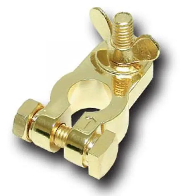 Alt view image 3 of 3 - Battery Terminal Audiopipe Negative; Gold Plated