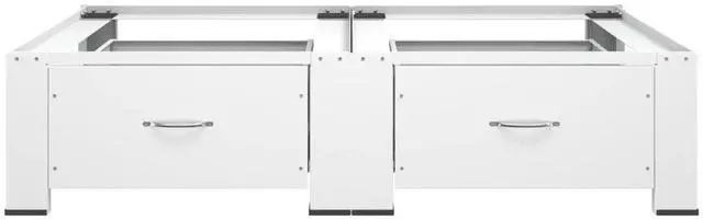 Alt view image 9 of 9 - vidaXL Washing and Drying Machine Pedestal with Pull-out Shelves White