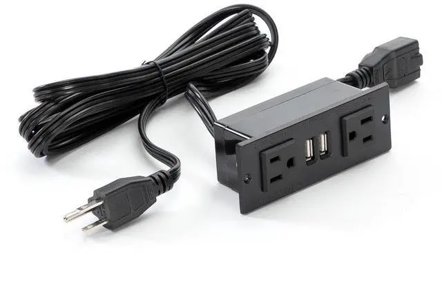 Main image of Power Module With 2 Power And 2 Usb Outlets, 1 Daisy Chain Black