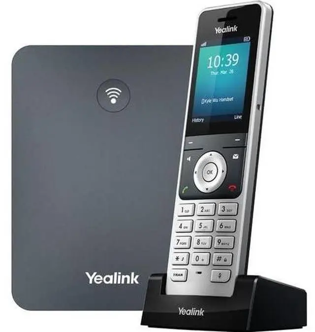 Alt view image 11 of 11 - Yealink W76P IP Phone Cordless Corded DECT Wall Mountable Desktop Silver/Gray