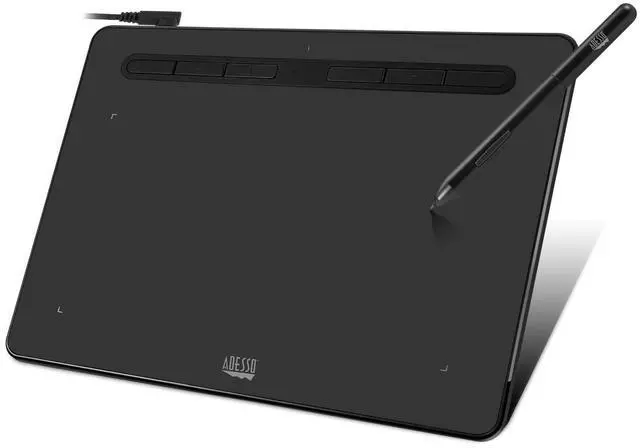 Alt view image 18 of 19 - Adesso 8" x 5" Graphic Tablet - Graphics Tablet - 8" x 5" - 5080 lpi Cable - 8192 Pressure Level - Pen - 1 - Mac, PC - Black