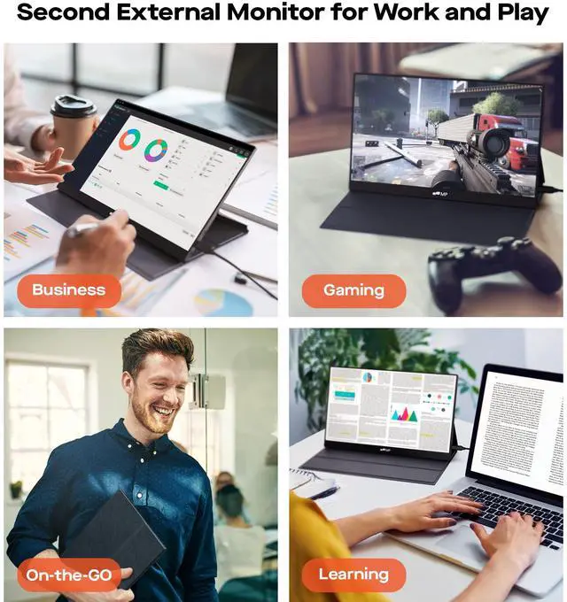 Alt view image 3 of 3 - Mobile Pixels Fold 15.6" LCD|The Mobile Pixels Fold monitors is a completely portable dual-screen laptop accessory that promise to boost your productivity by up to 50% and allows for efficient multita