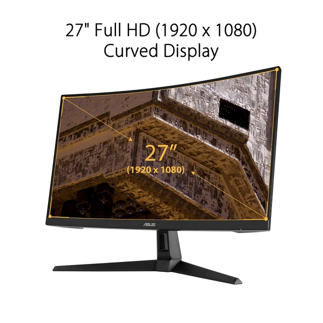 Alt view image 3 of 7 - TUF Gaming VG27VH1B 27 Curved Monitor, 1080P Full HD, 165Hz (Supports 144Hz), Extreme Low Motion Blur, Adaptive-sync, FreeSync Premium, 1ms, Eye Care, HDMI D-Sub, Black