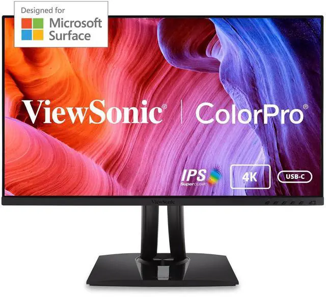 Alt view image 8 of 9 - ViewSonic VP275-4K 27 Inch IPS 4K UHD Monitor Designed for Surface with advanced ergonomics, ColorPro 100% sRGB, 60W USB C, HDMI and DisplayPort inputs or Home and Office
