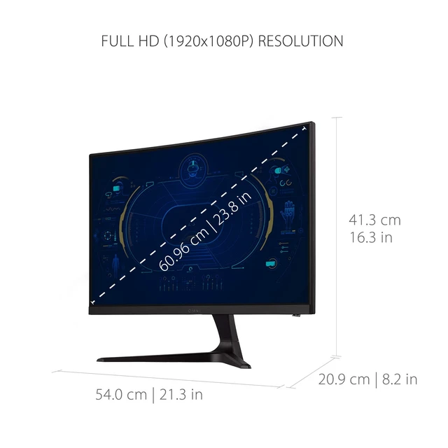 Alt view image 5 of 7 - VX2418C 24 Inch 1080p Curved Gaming Monitor, 180Hz, 1ms, HDMI Immersive 1500R Gameplay With AMD FreeSync Premium, DisplayPort, Low Input Lag, Dual 2W Speakers For PC Desk And Mac Setups