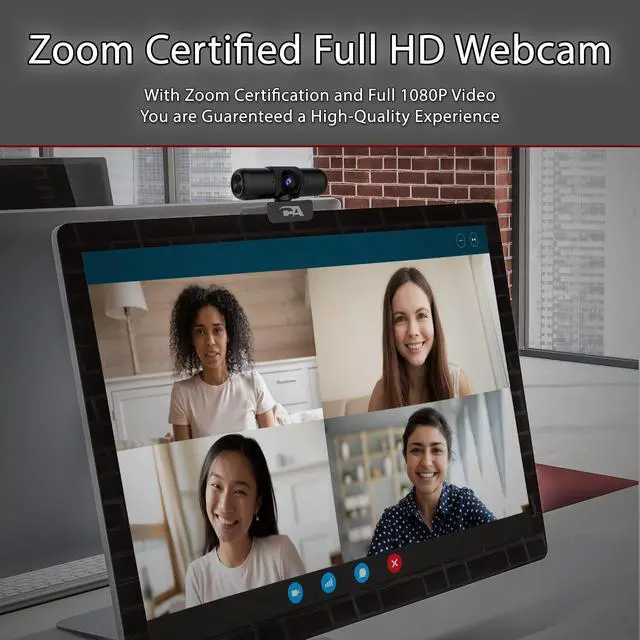 Alt view image 10 of 10 - CA Essential Webcam 1080p 5MP - Zoom Certified USB Webcam, 5MP Super HD Webcam up 2592x1944 at 30fps, Autofocus & Light Correction, Dual Omnidirectional Microphones (WC-3000)