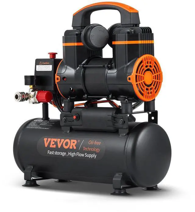 Alt view image 9 of 11 - VEVOR Air Compressor 2.1 Gallon 900W 2.2 CFM@ 90PSI 70 dB Ultra Quiet Oil Free