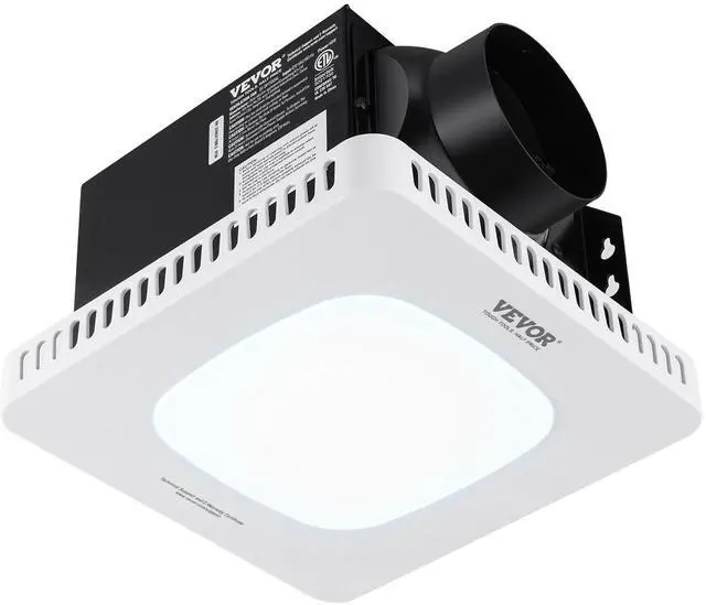 Alt view image 8 of 10 - VEVOR Bathroom Exhaust Fan, 80 CFM High-Efficiency Ventilation, 1.5sones Low Noise Operation All-Copper Motor, Energy-Saving Bathroom Ceiling Fan, No Need For Attic Access, For Various Ceilings