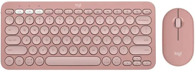 Main image of Pebble 2 Combo, Wireless Keyboard and Mouse, Quiet and Portable, Customizable, Logi Bolt, Bluetooth, Easy-Switch for Windows, macOS, iPadOS, Chrome - Tonal Rose