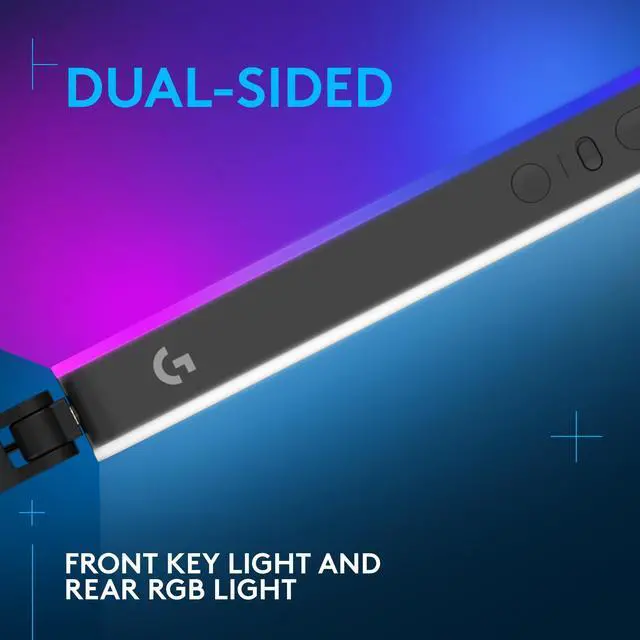 Alt view image 3 of 7 - Logitech G Litra Beam LX Dual-Sided RGB Streaming Key light - LED Bulb - Bluetooth, USB Powered, Color Temperature Setting, Adjustable Brightness - 400 lm Lumens - Desk Mountable - for Room